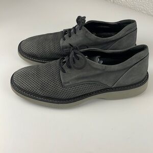 Hogan | Nubuck Suede Laser Cut Perforated Oxford Lace Up Golf Shoes Men's 8 Gray